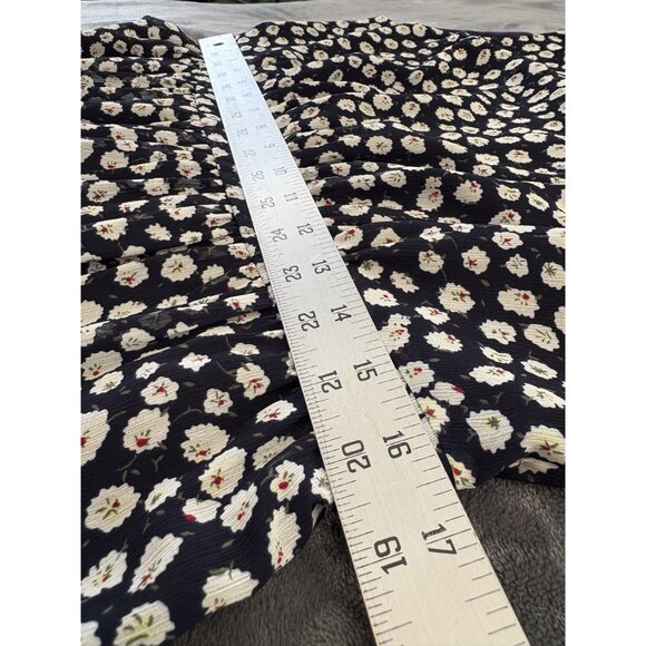 J.Crew Womens Floral Printed Tiered Midi Dress Size 12 Navy White Preppy Classic - Picture 8 of 8